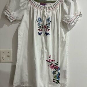 Uttam London embroidered white dress M